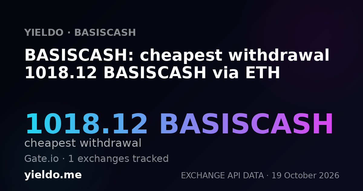 BASISCASH: cheapest withdrawal 1018.12 BASISCASH via ETH