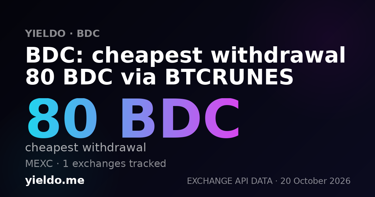BDC: cheapest withdrawal 80 BDC via BTCRUNES