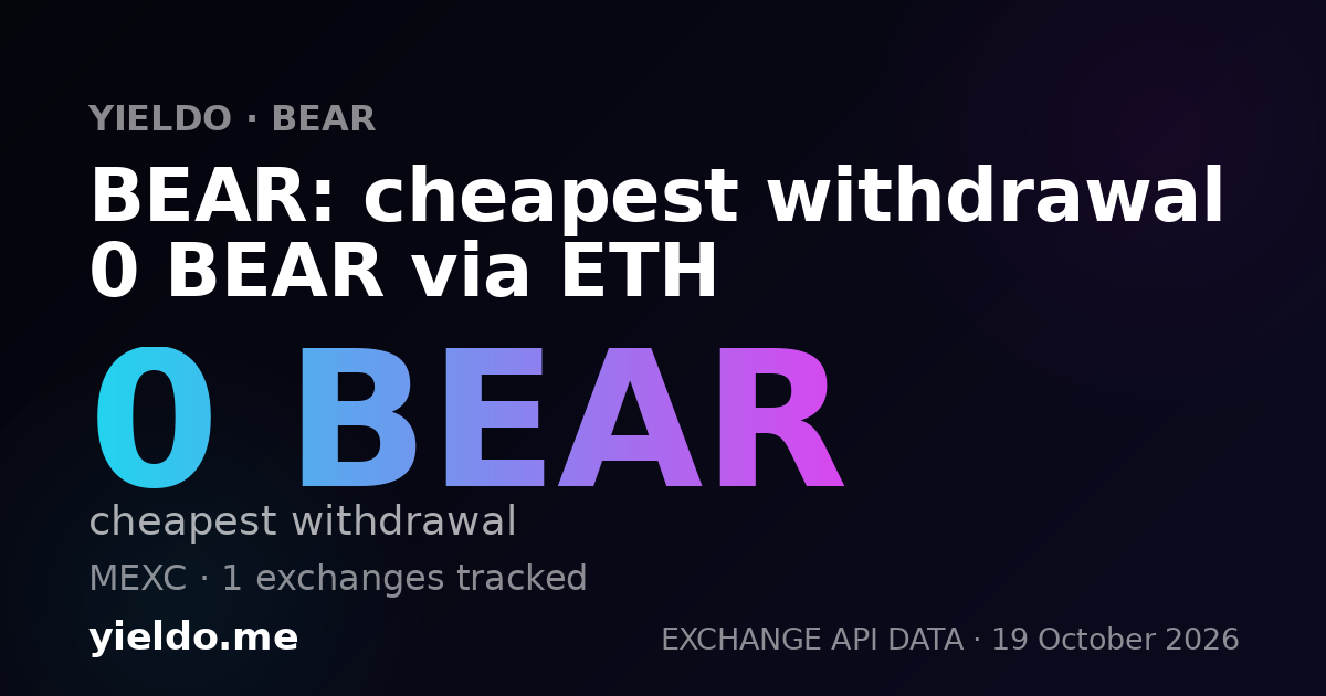 BEAR: cheapest withdrawal 0 BEAR via ETH