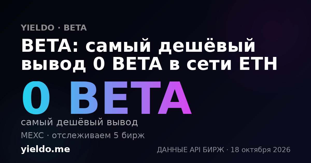 BETA: самый дешёвый вывод 0 BETA в сети ETH
