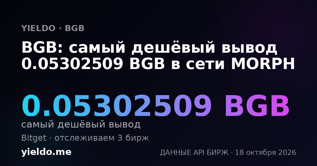 BGB: самый дешёвый вывод 0.05302509 BGB в сети MORPH