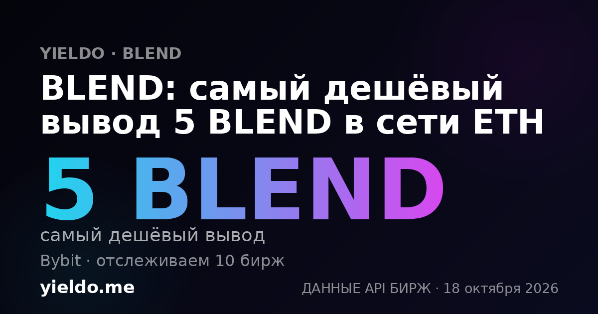 BLEND: самый дешёвый вывод 5 BLEND в сети ETH