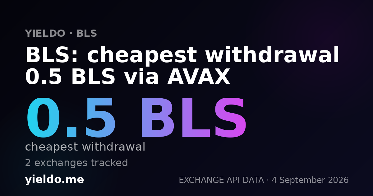 BLS: cheapest withdrawal 0.5 BLS via AVAX