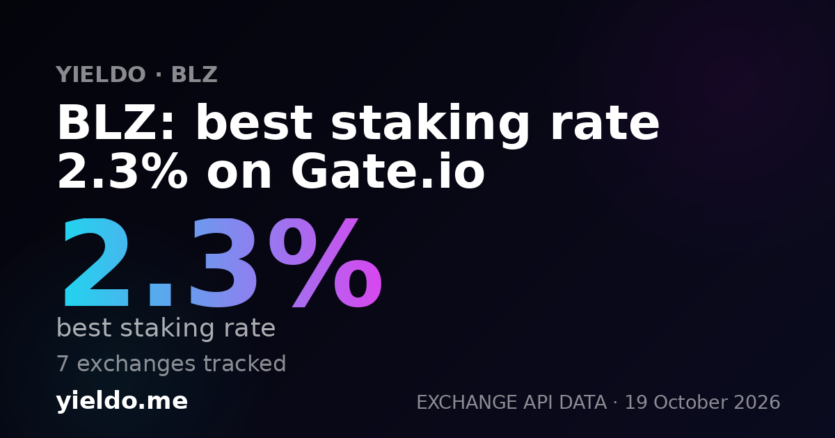 BLZ: best staking rate 2.3% on Gate.io
