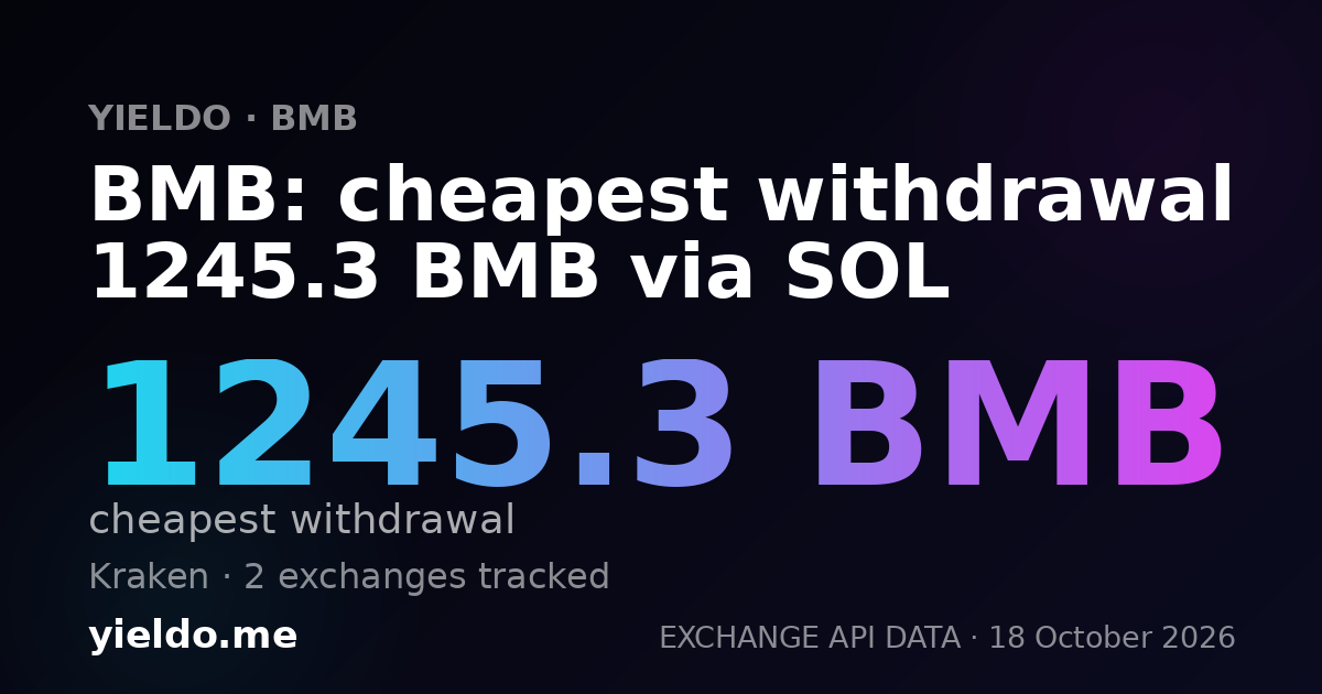 BMB: cheapest withdrawal 1354.12 BMB via SOL