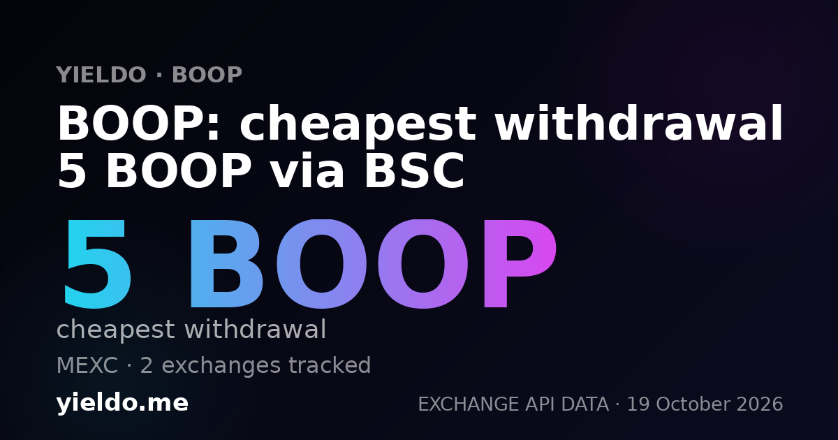 BOOP: cheapest withdrawal 5 BOOP via BSC