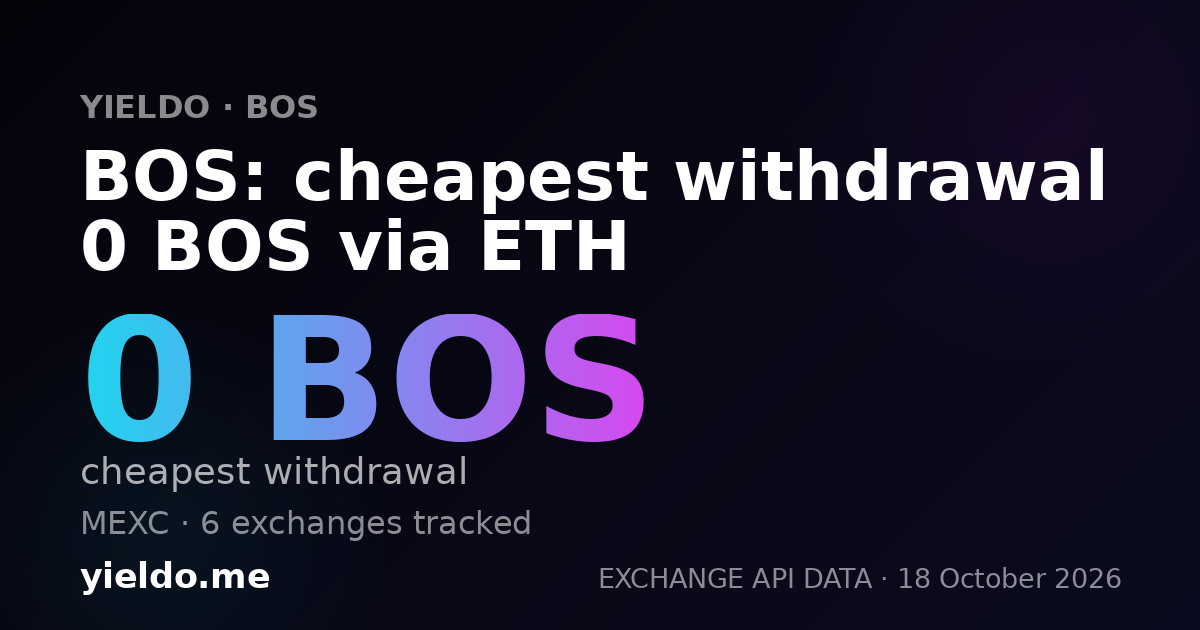 BOS: cheapest withdrawal 0 BOS via ETH