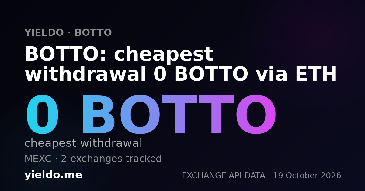 BOTTO: cheapest withdrawal 0 BOTTO via ETH