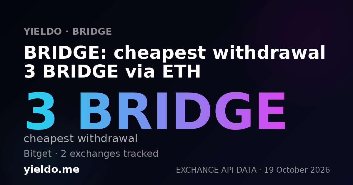 BRIDGE: cheapest withdrawal 3 BRIDGE via ETH