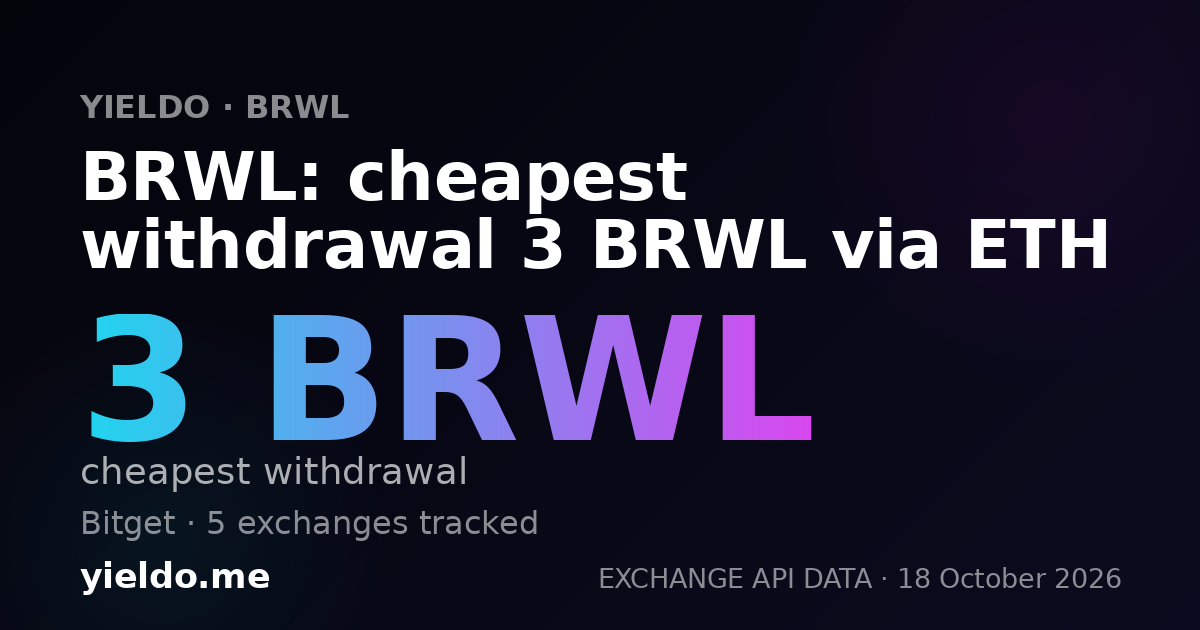 BRWL: cheapest withdrawal 3 BRWL via ETH