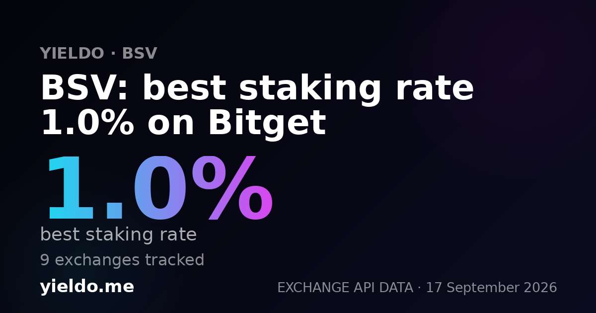 BSV: best staking rate 1.0% on Bitget
