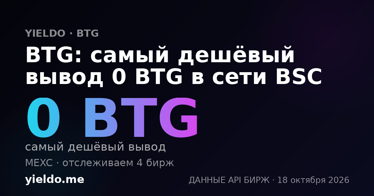 BTG: самый дешёвый вывод 0 BTG в сети BSC
