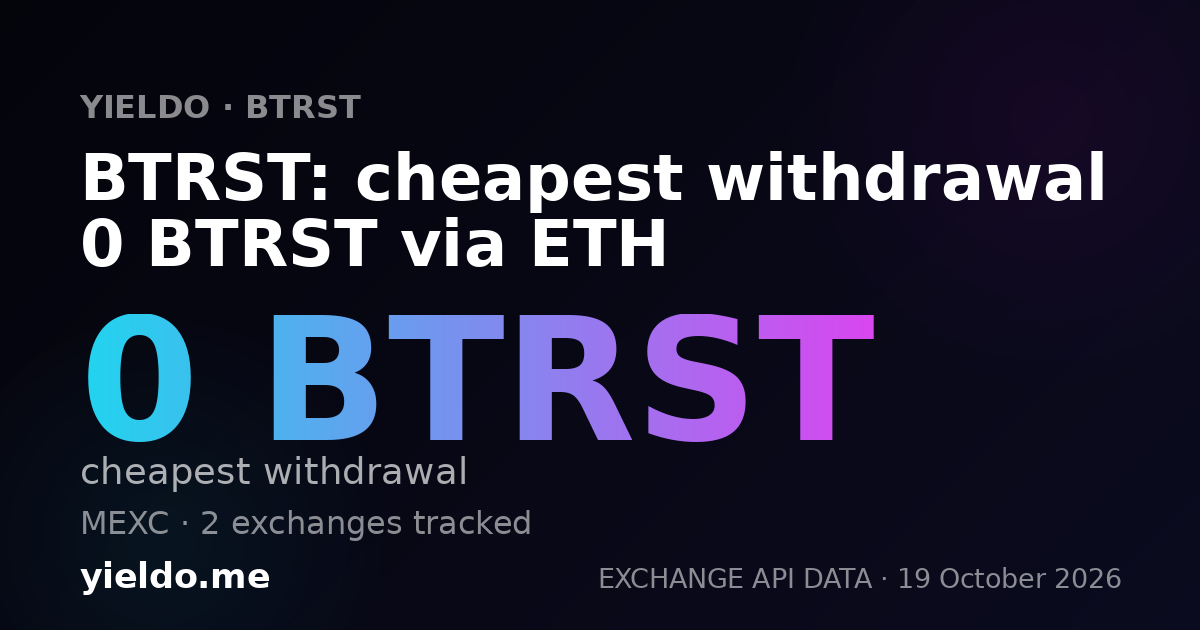 BTRST: cheapest withdrawal 0 BTRST via ETH
