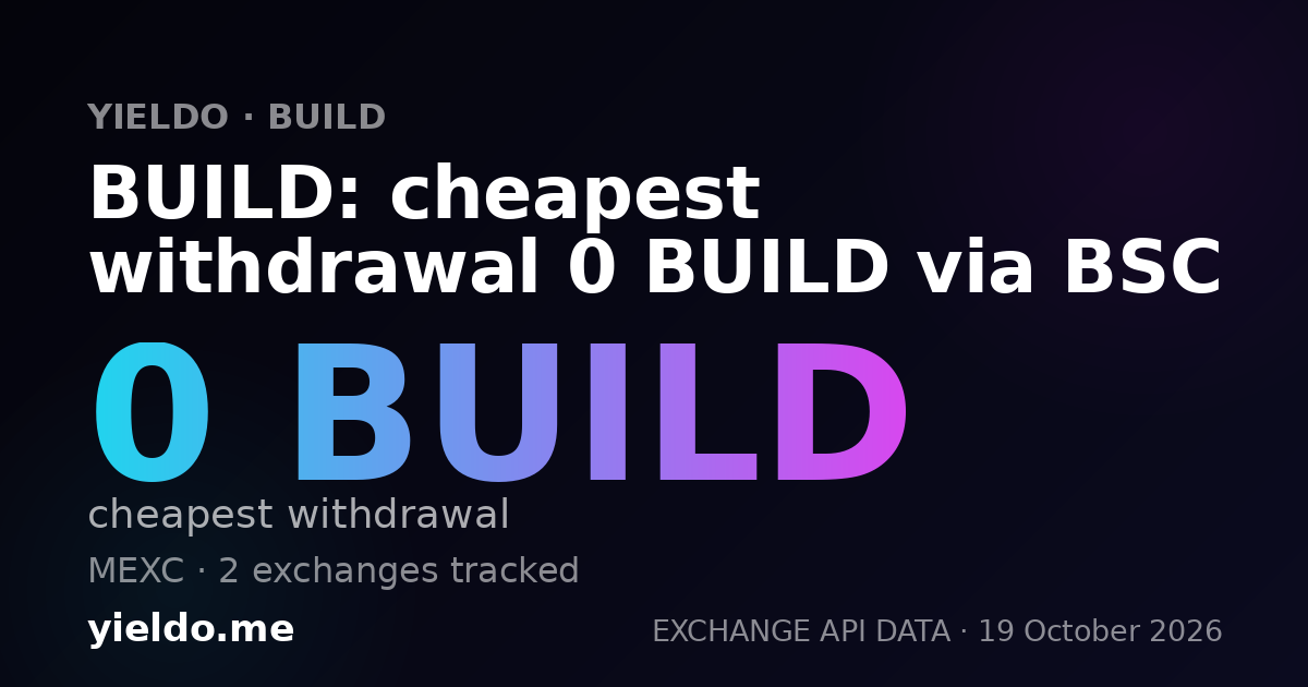 BUILD: cheapest withdrawal 0 BUILD via BSC
