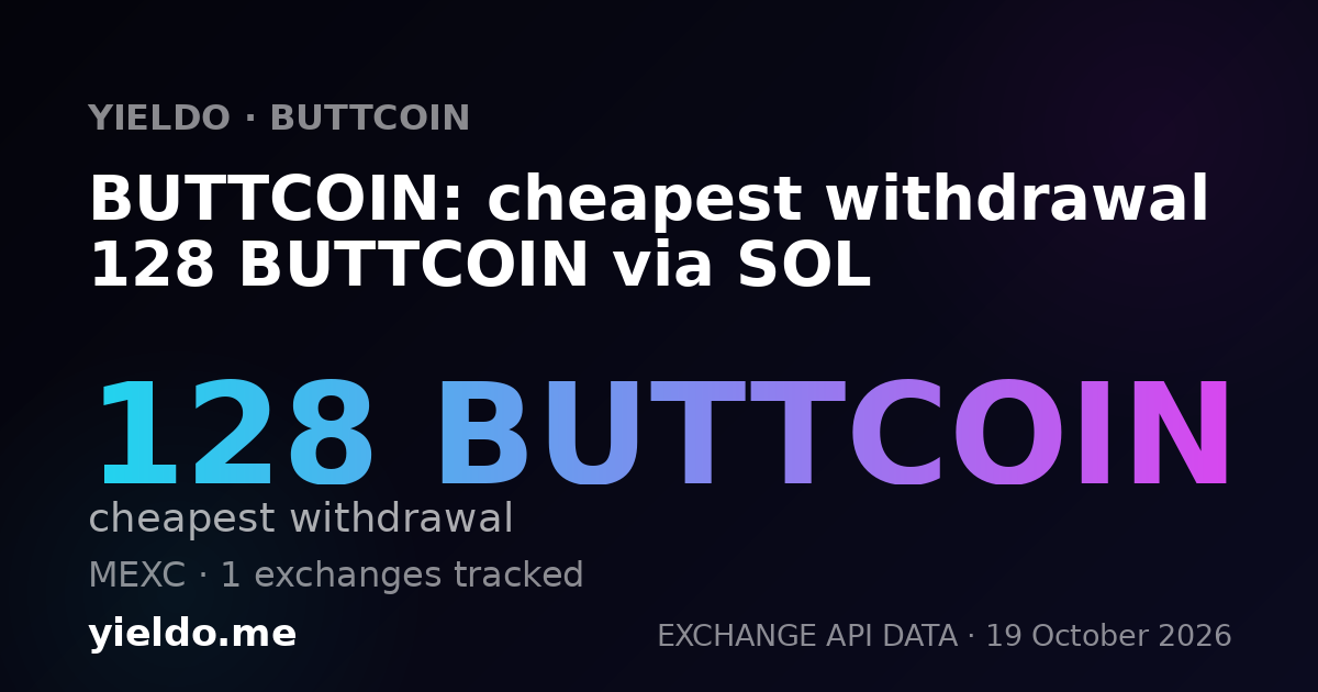 BUTTCOIN: cheapest withdrawal 128 BUTTCOIN via SOL