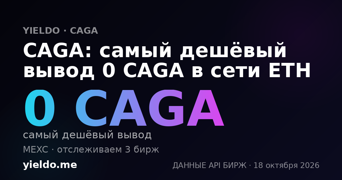 CAGA: самый дешёвый вывод 0 CAGA в сети ETH