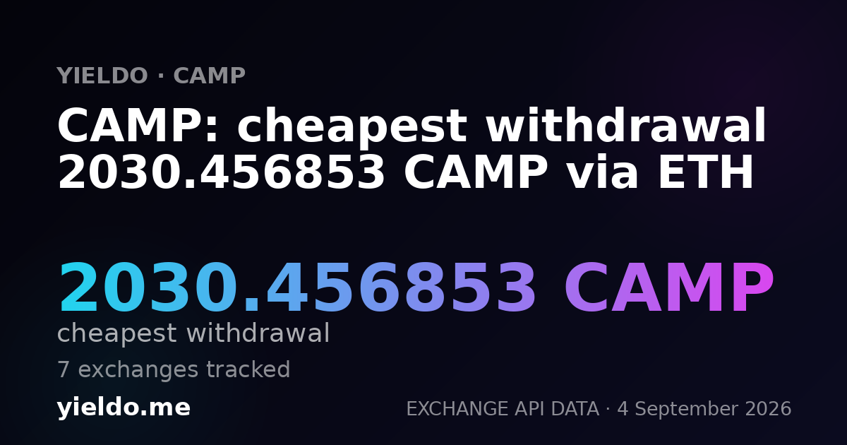 CAMP: cheapest withdrawal 1 500 CAMP via ETH