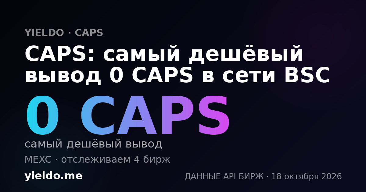 CAPS: самый дешёвый вывод 0 CAPS в сети BSC