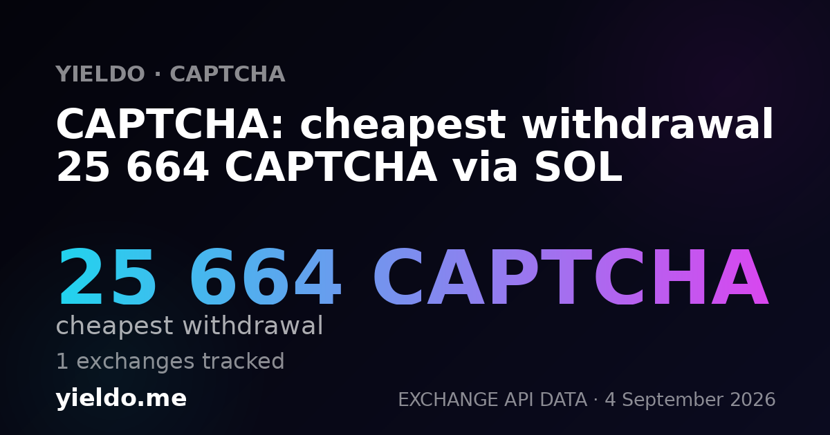 CAPTCHA: cheapest withdrawal 25 664 CAPTCHA via SOL