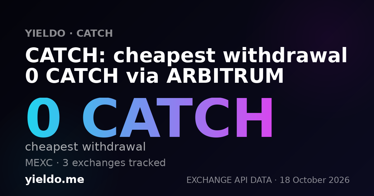 CATCH: cheapest withdrawal 0 CATCH via ARBITRUM