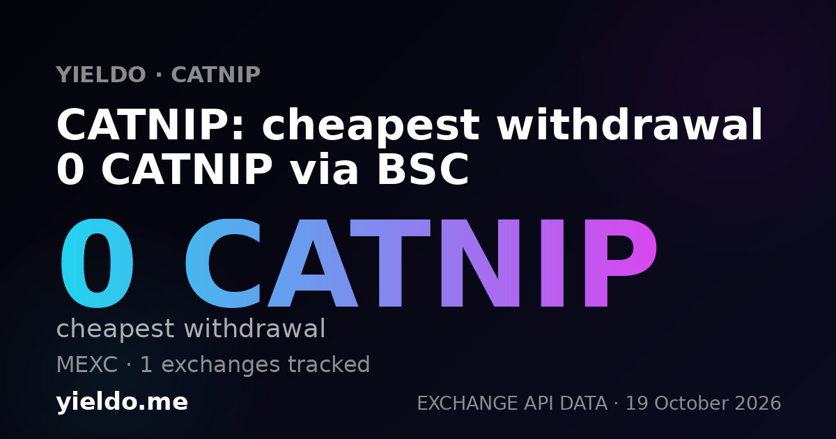 CATNIP: cheapest withdrawal 0 CATNIP via BSC