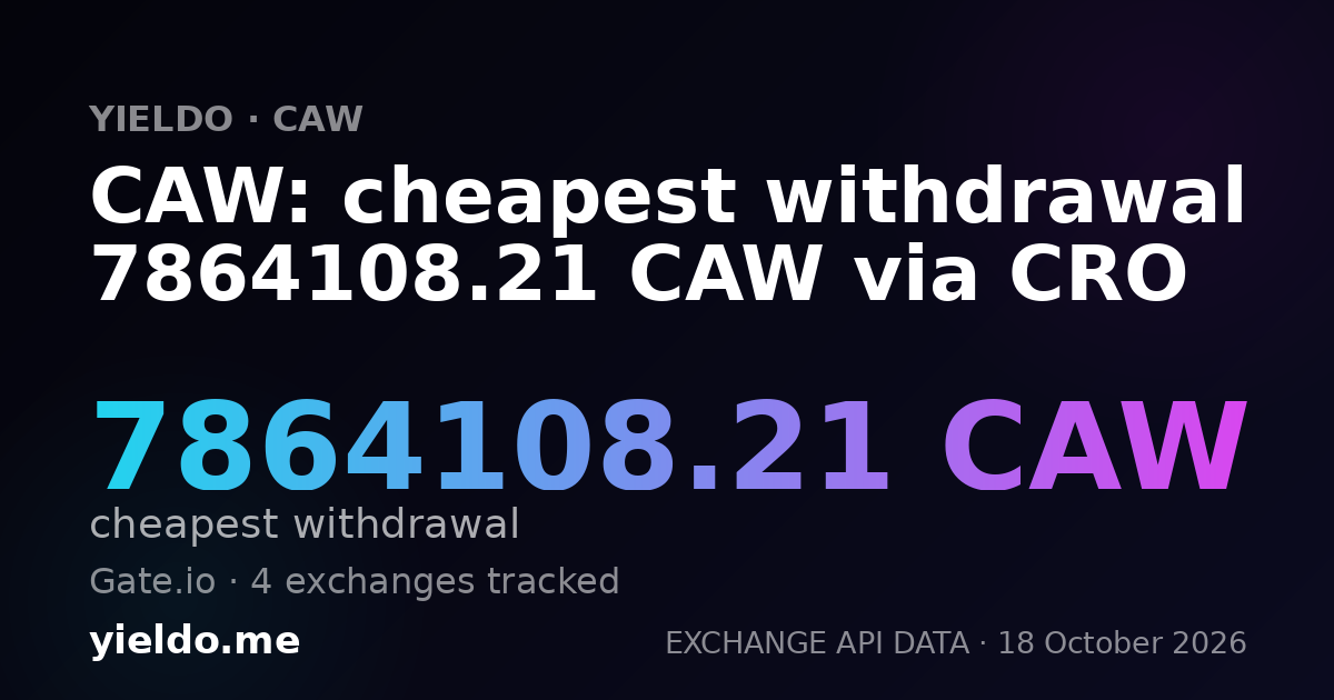 CAW: cheapest withdrawal 7864108.21 CAW via CRO