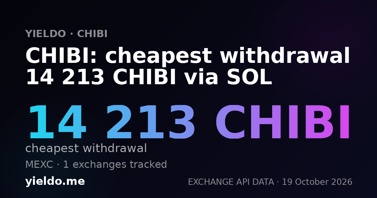 CHIBI: cheapest withdrawal 14 213 CHIBI via SOL