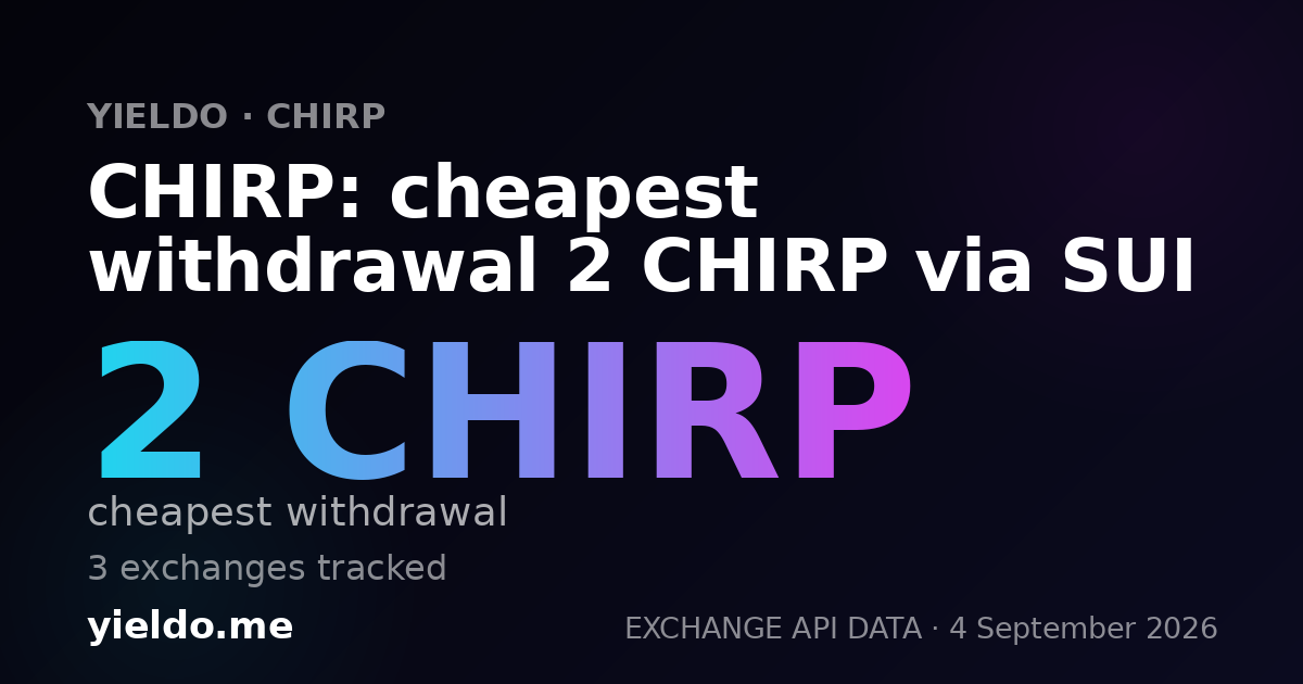 CHIRP: cheapest withdrawal 2 CHIRP via SUI