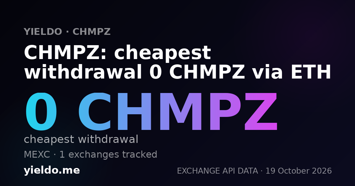 CHMPZ: cheapest withdrawal 0 CHMPZ via ETH