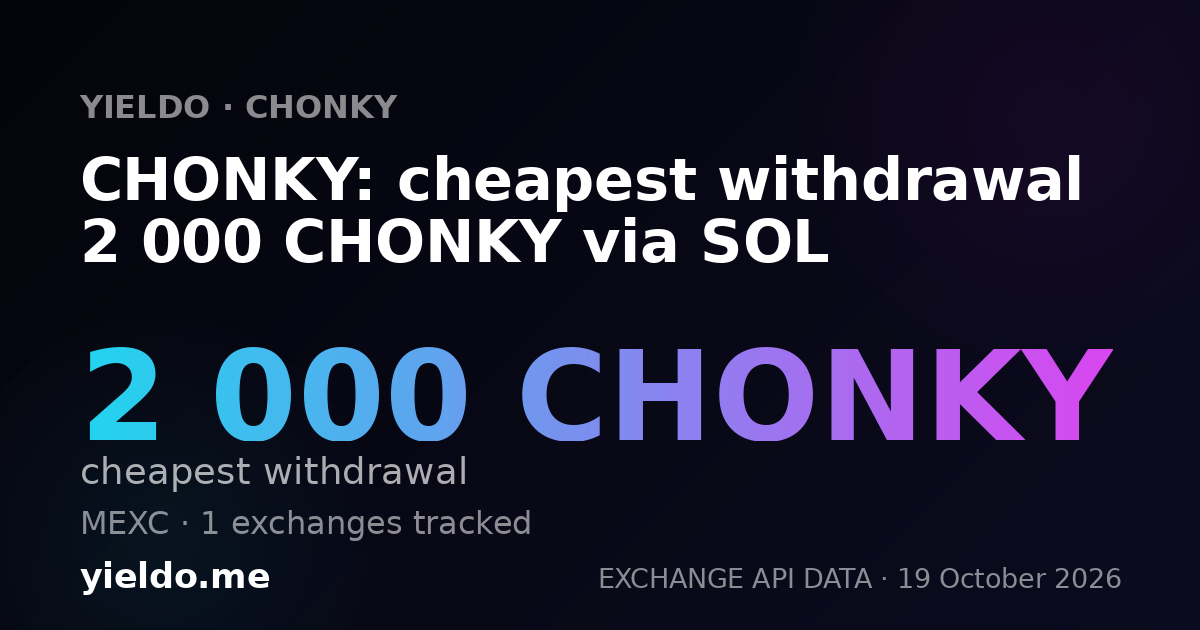 CHONKY: cheapest withdrawal 2 000 CHONKY via SOL