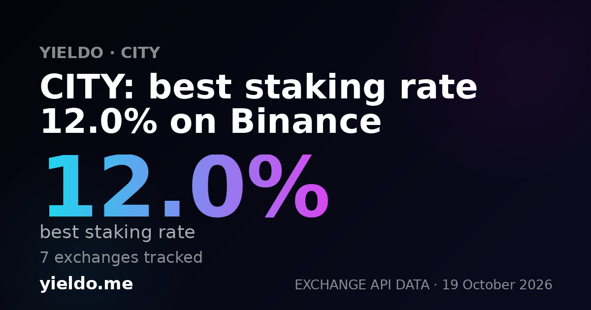 CITY: best staking rate 12.4% on Binance