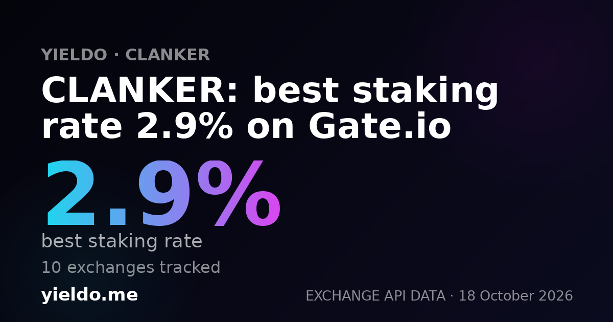 CLANKER: best staking rate 2.9% on Gate.io