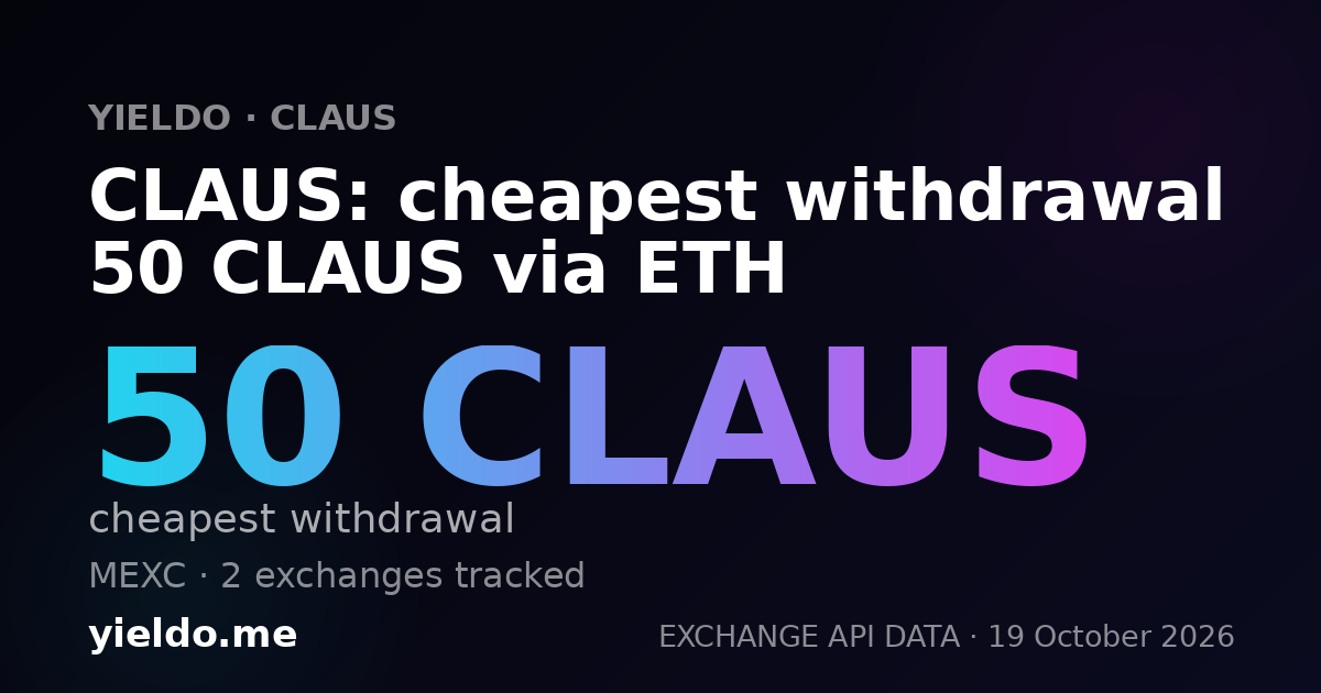 CLAUS: cheapest withdrawal 50 CLAUS via ETH