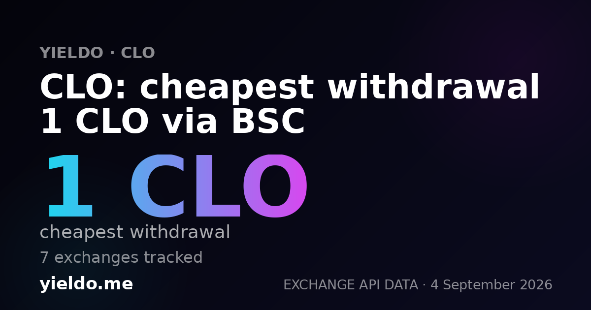 CLO: cheapest withdrawal 1 CLO via BSC