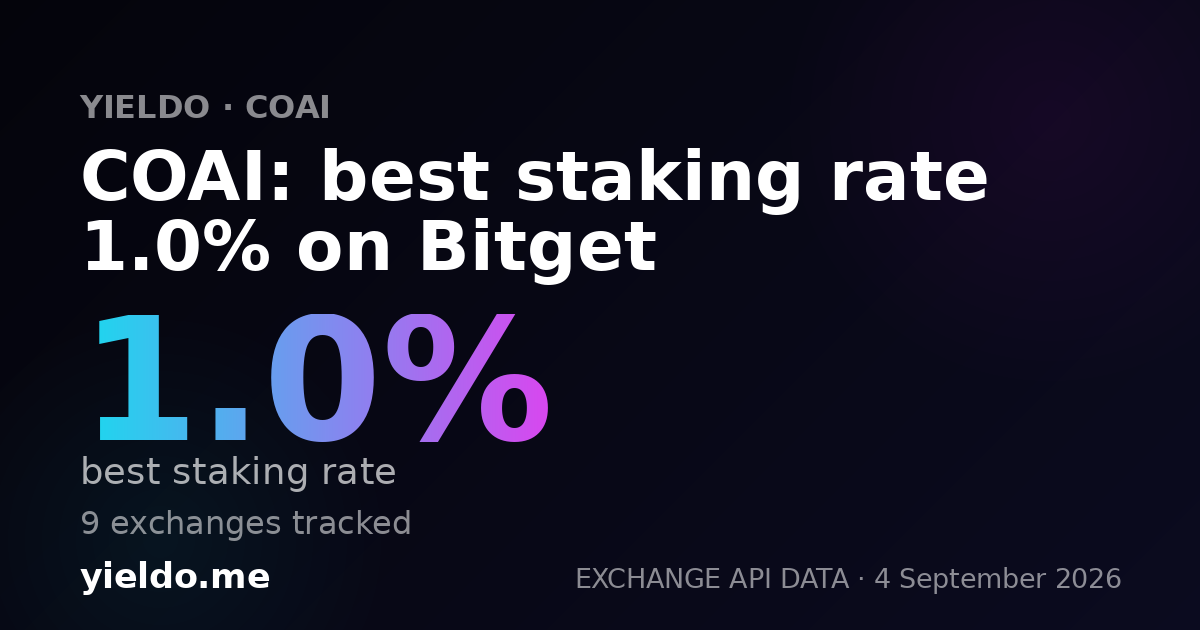 COAI: best staking rate 1.0% on Bitget