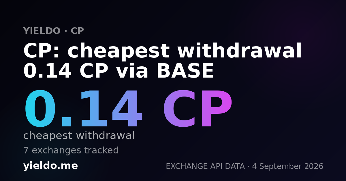 CP: cheapest withdrawal 0.14 CP via BASE