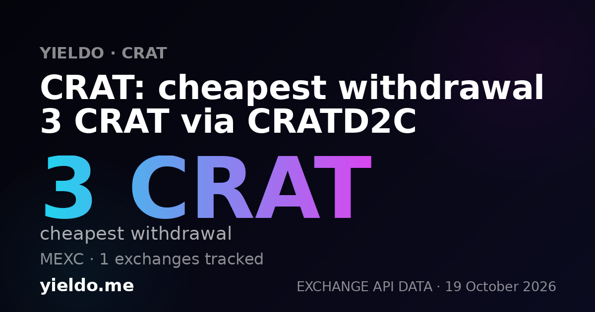 CRAT: cheapest withdrawal 3 CRAT via CRATD2C
