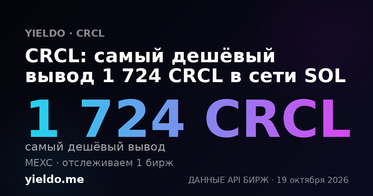 CRCL: самый дешёвый вывод 1 724 CRCL в сети SOL