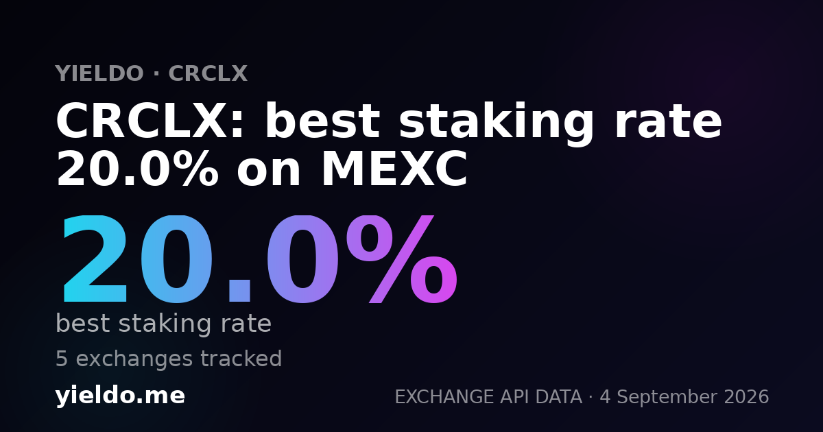 CRCLX: best staking rate 20.0% on MEXC