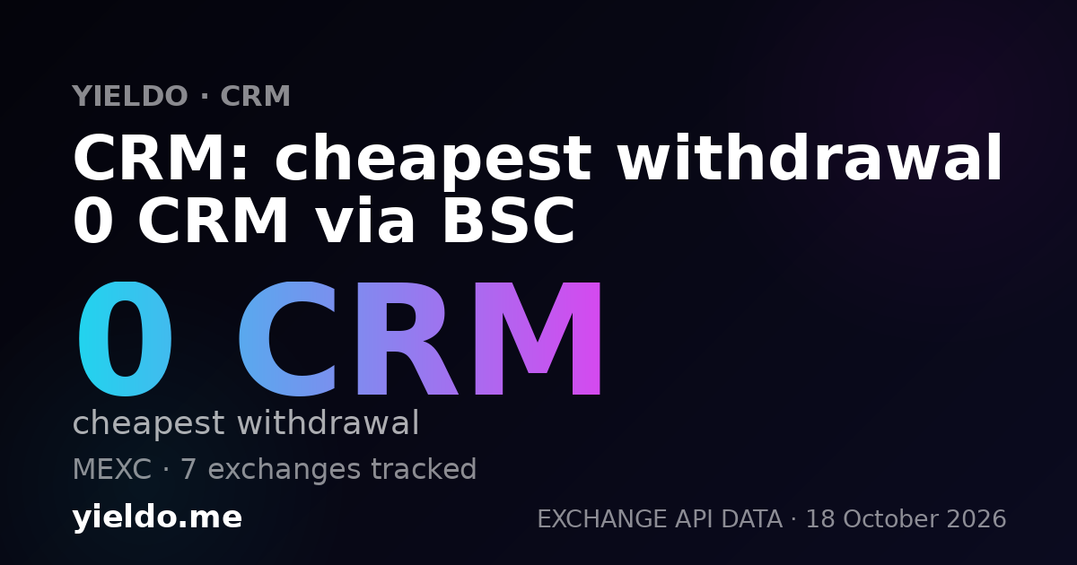 CRM: cheapest withdrawal 0 CRM via BSC