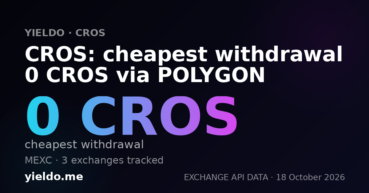 CROS: cheapest withdrawal 0 CROS via POLYGON