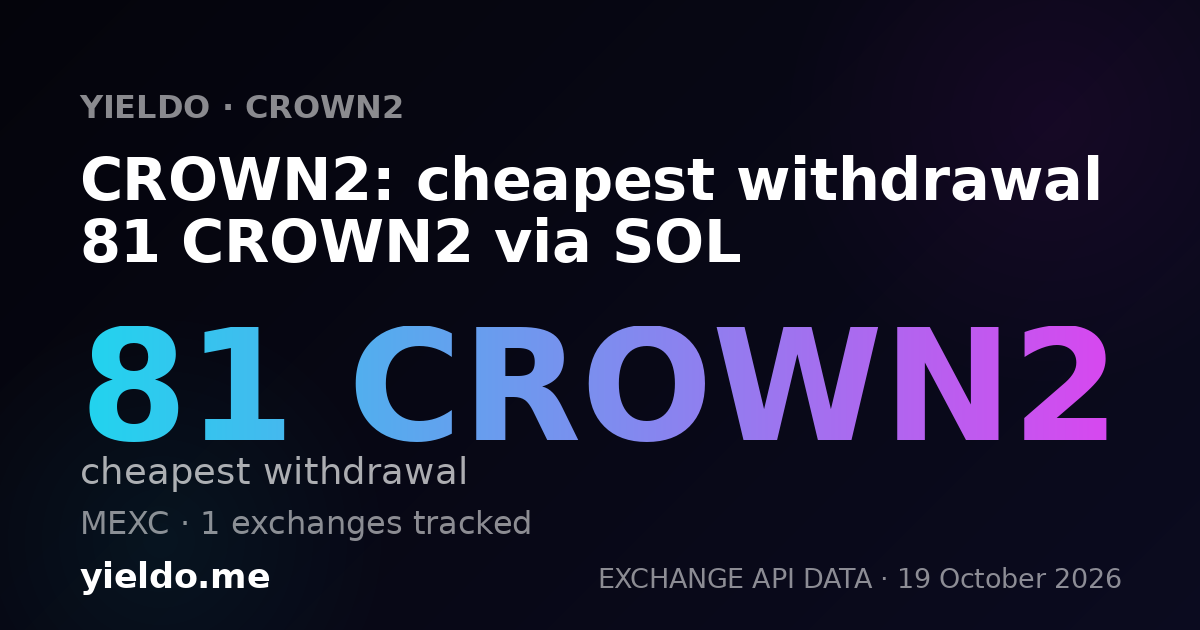 CROWN2: cheapest withdrawal 81 CROWN2 via SOL