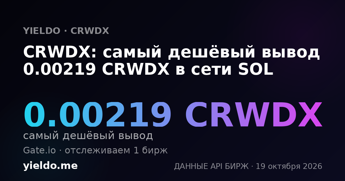 CRWDX: самый дешёвый вывод 0.00219 CRWDX в сети SOL