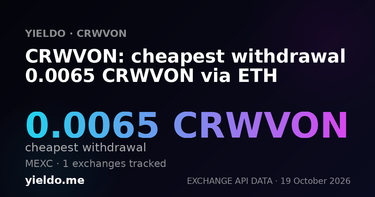 CRWVON: cheapest withdrawal 0.0065 CRWVON via ETH