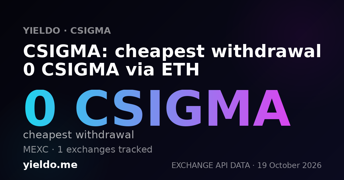 CSIGMA: cheapest withdrawal 0 CSIGMA via ETH