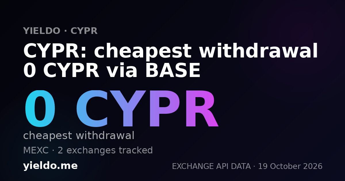 CYPR: cheapest withdrawal 0 CYPR via BASE