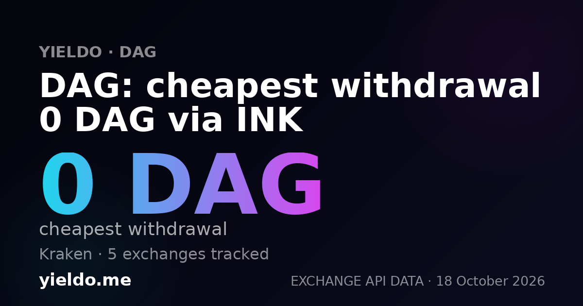 DAG: cheapest withdrawal 0 DAG via INK
