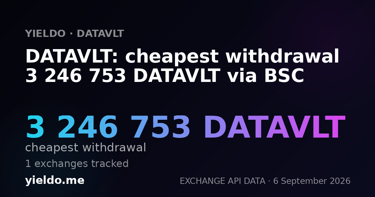 DATAVLT: cheapest withdrawal 3 246 753 DATAVLT via BSC