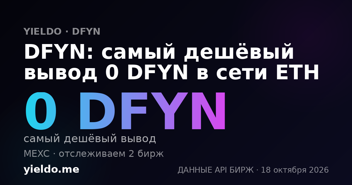 DFYN: самый дешёвый вывод 0 DFYN в сети ETH