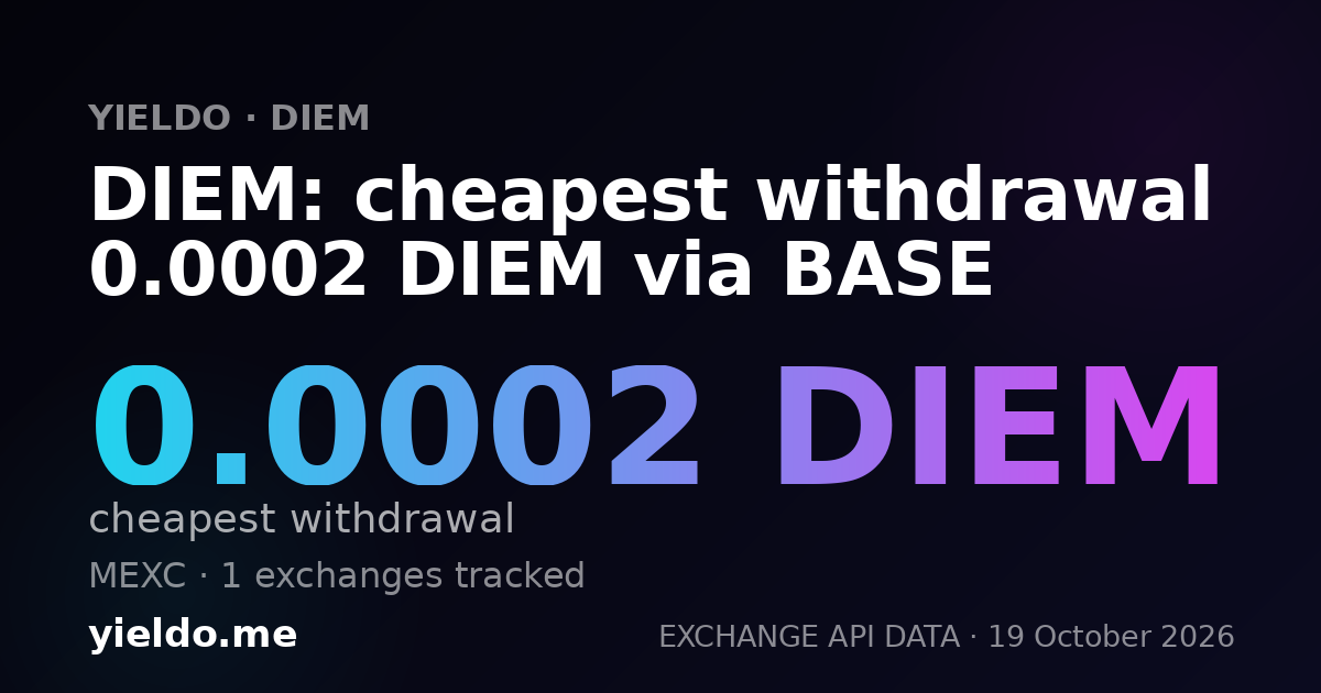 DIEM: cheapest withdrawal 0.0002 DIEM via BASE